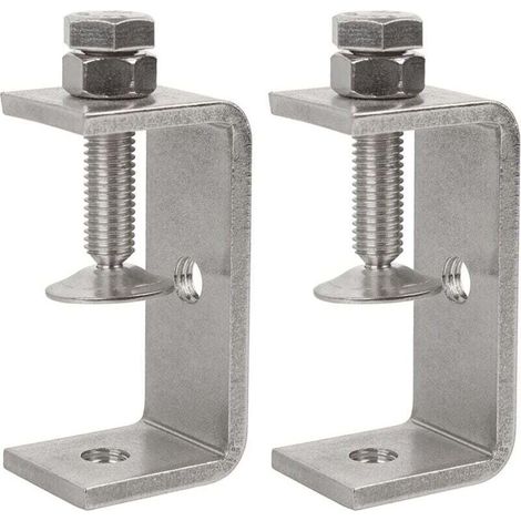 YMYNY 2-pack heavy duty 304 stainless steel C-clamp, 65mm wide jaw opening, tiger clamp, wooden clamp