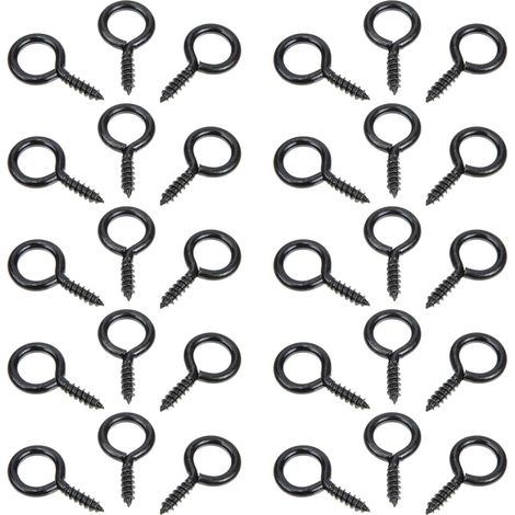 30 crochets à œillet fer noir pour arrimage et suspension (1/5)