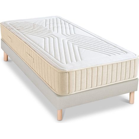 Ensemble Symphonie 2.0 90x190 cm Matelas Mousse + Sommier Bois (1/5)