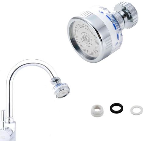 Filtro de Grifo - Filtro de Agua para Fregadero 360° Giratorio - Purificador de Agua para Cocina y Baño - 1 Unidad (1/4)