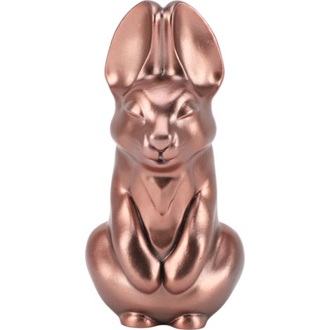 Statue de Lapin en Résine Lisse - Figurine Décorative Élégante pour Bureau ou Bibliothèque - Modèle Doré ZZ0769
