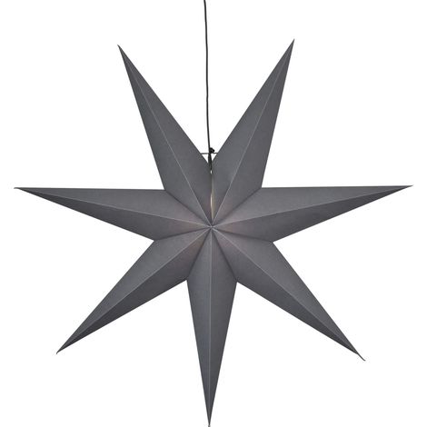 Star Trading Poinsettia Ozen de Star Trading, étoile en papier 3D Noël en gris, étoile décorative à suspendre avec câble, douille E14, Ø : 100 cm