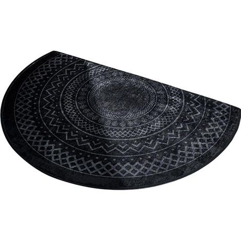 CCYKXA Black 50x80cm.Non-slip Bedroom Rugs Semicircle Door Mat for Office Laundry Kitchen,