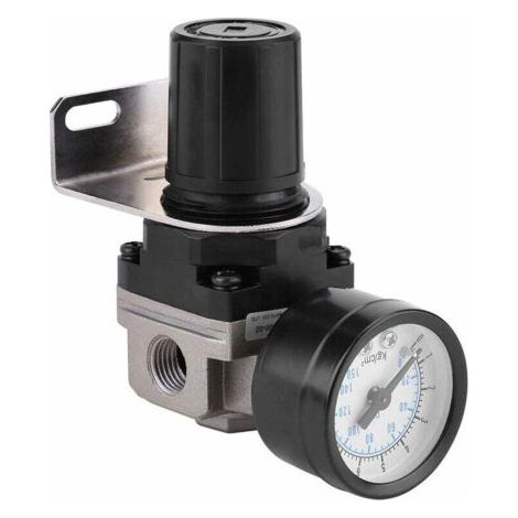 Regulador de presión de aire XVX, compresor de aire AR2000 G1/4 con manómetro, válvula de 1/4", manómetro de presión ajustable de aleación de aluminio con soporte. (1/4)