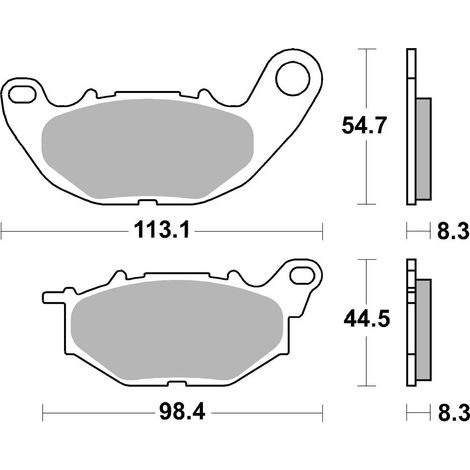 Plaquettes de frein SBS KH663 compatibles avec : YAMAHA YZF-R25 '15-'17, YZF-R3 '15-'17, MT-03 '16-'17, MT-25 '17 avant (remplace le composé RS)
