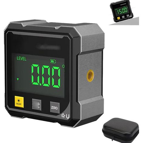 2026 New Digital Angle Finder with Electronic Laser, 4-Side Magnetic Angle Gauge, Cube Inclinometer, Digital Angles Finder Magnetic, Table Saw Miter Protractor, Measuring Tool (1pcs)