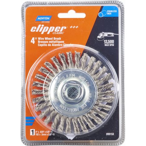 Brosse métallique en acier inoxydable de 10,2 cm pour meuleuse d'angle, brosse métallique nouée, 1 pièce