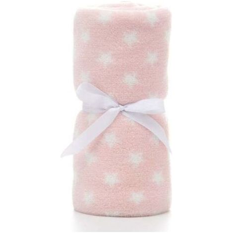 Couverture Bébé Naissance Polaire Plaid Bebe Douce pour Fille et Garçon comme cadeau de naissance 75 100CM, Rose (1/4)