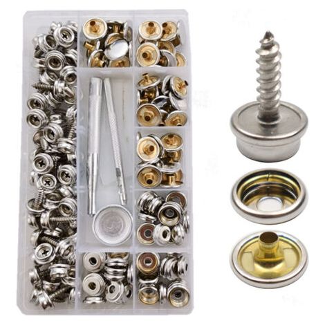 Ahlsen 150 pièces boutons pression en toile marine, Bouton Pression en Métal pour Couverture de Bateau (1/5)