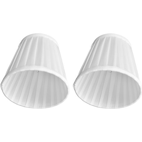 Lot de 2 petits abat-jour doubles à pince pour ampoule, en tissu confortable, pour lampe de table, lustre ou applique murale (PX07). (1/5)