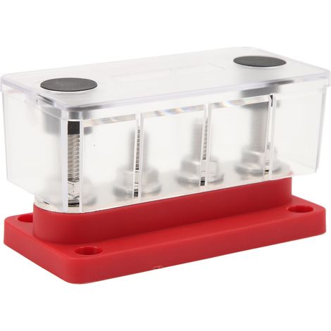 Répartiteur de courant 4 bornes 12-48V 150A laiton nickelé rouge pour voitures camions camping-cars bateaux marine (1/5)