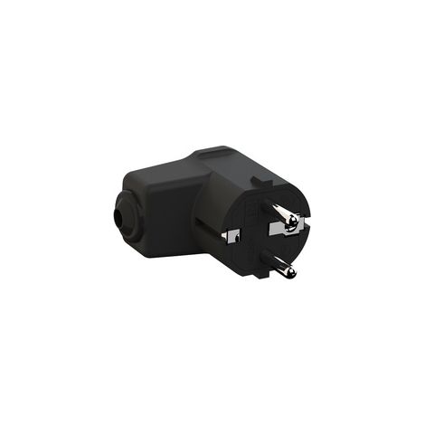 BACHMANN Conector acodado de montaje negro, CEE 7/7 de 2 pines con protección de contacto