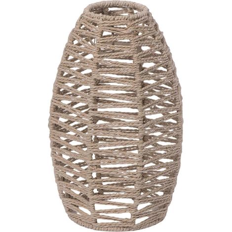Abat-jour tissé à la main en rotin synthétique pour lustre suspension ou plafonnier idéal pour salle à manger ou restaurant XH22014 couleur d'origine (1/3)