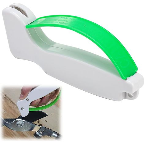 Afilador de cuchillos portátil de carburo de tungsteno - Afilador manual para cuchillos de cocina y jardinería - Afilador de cuchillos de cocina, tijeras y herramientas de jardinería - Fácil y seguro (1/5)