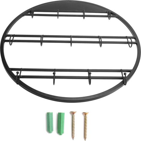 Soporte de pared para tazas de café Perchero de almacenamiento Gancho organizador Artículos de cocinaRedondo (1/5)