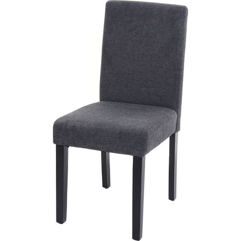 Silla de cocina comedor en tela gris antracita, patas oscuras, diseño moderno 040002322