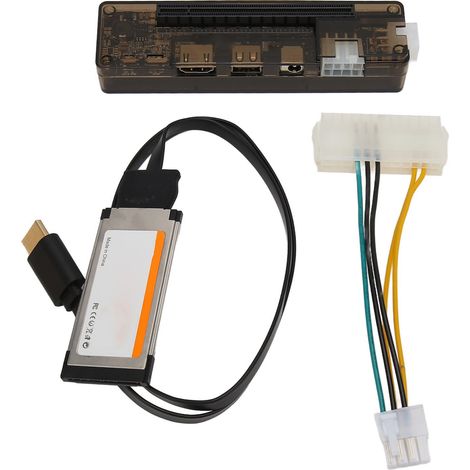 Station d'accueil pour carte vidéo externe indépendante pour ordinateur portable : sortie 6 broches/8 broches, PCIe x16, câble de données USB, interface ExpressCard EXP GDC. (1/5)