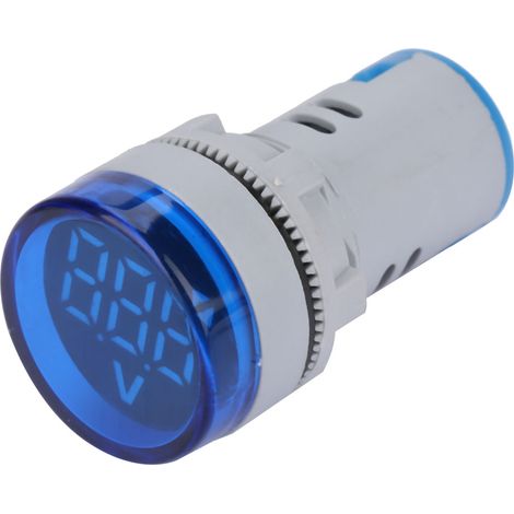 LED-Voltmeter-Kontrollleuchte, Digitalanzeige, Gleichspannungsmesser, Rundlampentester (Blau) (1/5)