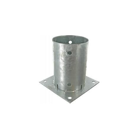 Winox – Support - Pied à fixer pour poteau rond Ø 10 cm – Acier galvanisé – Fixation à vis ou boulon – Dimensions intérieures Ø 101x150 mm