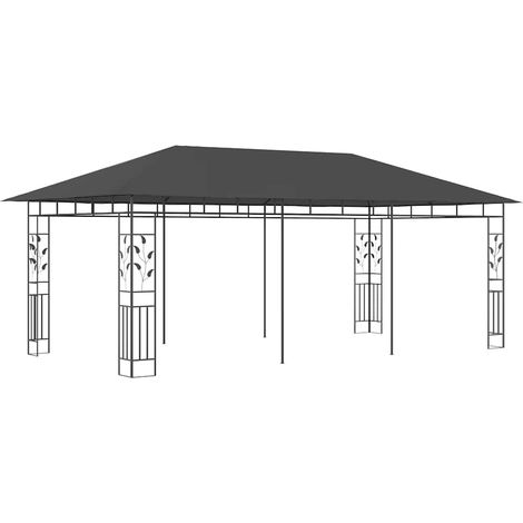 Tonnelle Barnum de Jardin, Pavillon, Pergola, Tente de jardin, avec moustiquaire 6x3x2,73 m Anthracite OIB1487E (1/5)