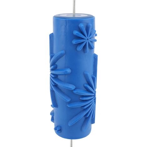 Rouleau à texture décorative en caoutchouc à motifs pour peindre les murs, les meubles, les tissus et les courtepointes, bleu 098Y (1/5)