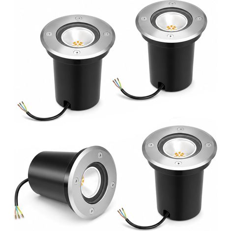 Lot 4 Spots LED Encastrables Extérieur Inox 304 IP67 GU10 (1/5)