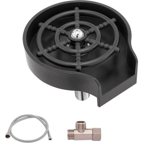 Lave-verres pour l'évier de cuisine, nettoyeur de biberons avec 5 buses haute pression, lave-gobelets pour l'évier avec tuyau, adaptateur en T, accessoires essentiels pour l'évier de cuisine (1/5)