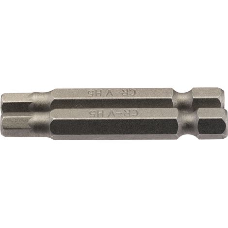 Draper 2-Piece Set of 50mm Hex Shank Insert Bits (5.0mm Hex) – 1/4" Hexagonal E-Shank S/D Bits (1/5)
