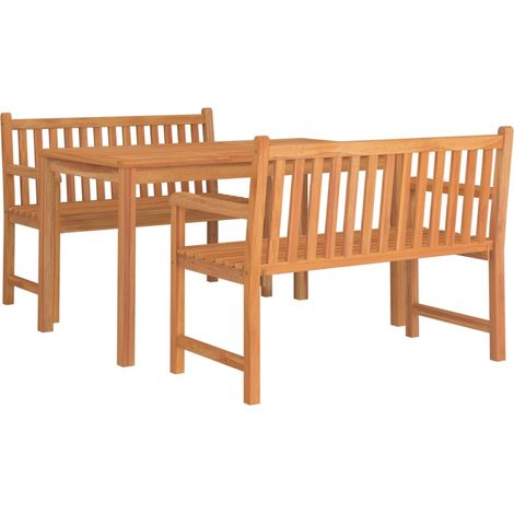 Set da pranzo mobili da giardino mobili da esterno 3 pezzi in legno massello di teak