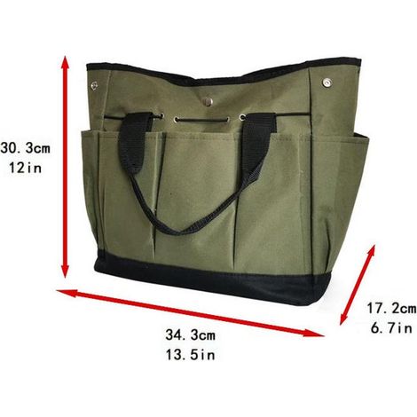 Bolsa para herramientas de jardín，con 8 bolsillos，Interior y exterior，34,317,230,3 cm，Oxford 600D + Oxford 210D，verde，Bolsa para herramientas (1/4)
