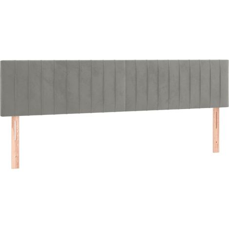 Cabecero accesorio para dormir mueble de dormitorio 2 piezas 80 x 5 x 78/88 cm tela de terciopelo gris claro TDL0206416