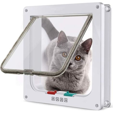 Chatière, serrure manuelle à 4 voies, économie d'énergie, coupe-froid, pratique, petit chat et chien, facile à installer et à utiliser, version améliorée S (1/3)