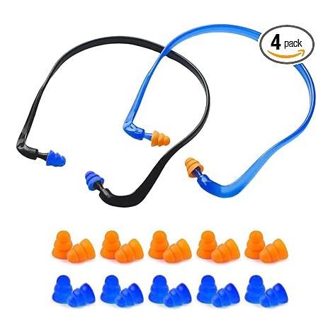 Noise Cancelling Headphones Earplugs SNR 27dB Hearing Protection Building Factory Blue Black Reduces Pressure (1/5)