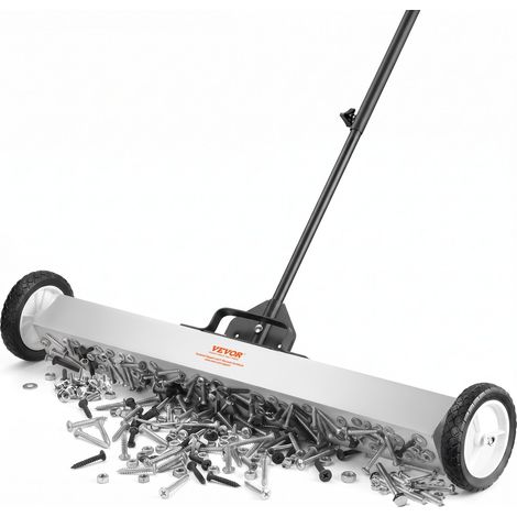 Balayeuse Magnétique 24,9 kg Balai Magnétique à Manche Télescopique 77-113 cm Outil de Ramassage à Aimant 745 mm avec Roues Collecteur Pièces Métalliques pour Nettoyage Atelier Garage Chantier (1/5)
