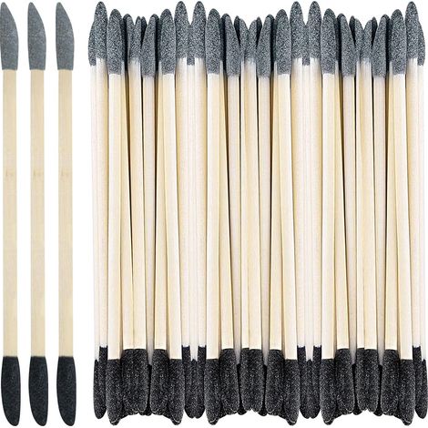 50 Pièces Bâtons de Ponçage 2 en 1, Granularité avec 150 Noir/280 Gris, Bouleau Matériel, pour la Fabrication de Modèles, la Menuiserie et la Conception D'ongles (Bois naturel) (1/5)