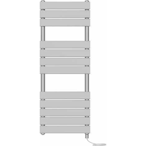 Prefilled Electric Heated Towel Rail Radiator Flat Panel Warmer Ladder 1200x450mm Chrome (1/5)