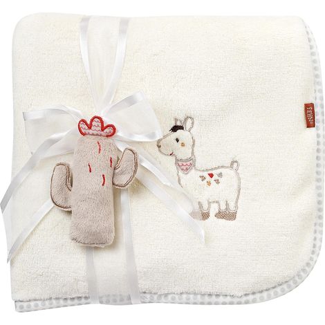 Couverture douillette lama - pour se blottir, comme Tapis d'éveil, Doudou ou Couverture - pour la Maison et Les déplacements - pour les bébés dès la naissance (1/5)
