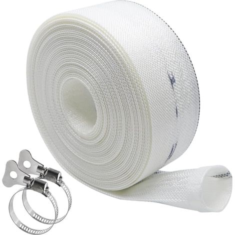 10 M Tuyau Refoulement Ø 1 1/4" (32mm) Tuyau Plat en Textile avec Collier de Serrage Tuyau Pompe pour Pompes Submersibles ou Pompes à Eau Sale