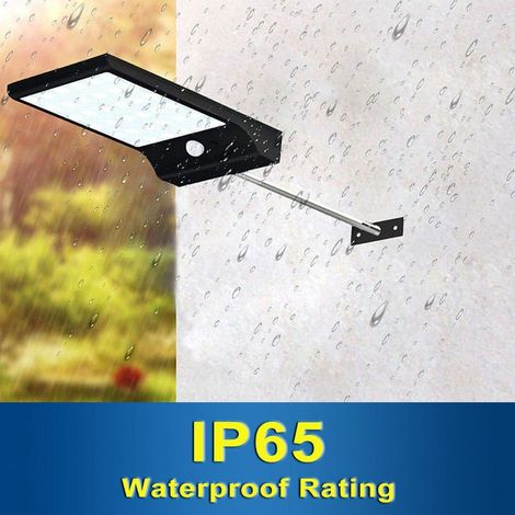 Black Motion Sensor 36 LED Solar Lights Outdoor Garden Lighting Street Lights with Mounting Pole Garden Wall Lights Home Security Lighting Waterproof (1/3)