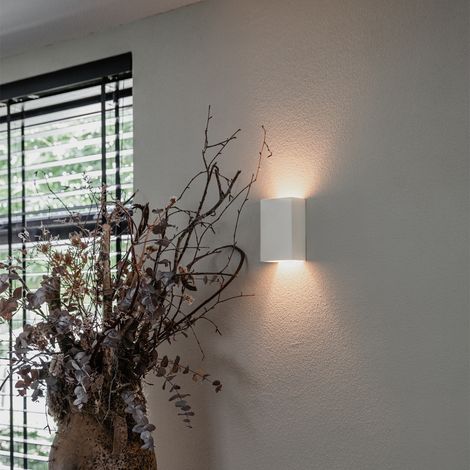 QAZQA coljanovo - Applique murale - 1 lumière - L 10 cm - Blanc - Rustique - éclairage intérieur - Salon I Chambre (1/4)