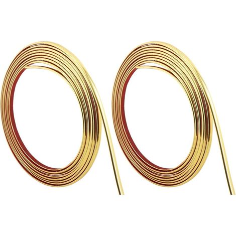 Or,(2 Pièces, 5m x 1cm)10m Moulures Décoratives Flexibles Autocollantes Moulure Murale Adhesive à Décoller et Coller Doré pour Mur Armoire Carrelage Plancher Bords Garnitures Murales (1/5)