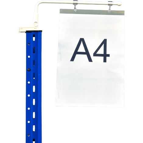 PROVOST - Potence de signalisation magnétique en inox, réglable et articulée pour support A4 portrait (1/2)