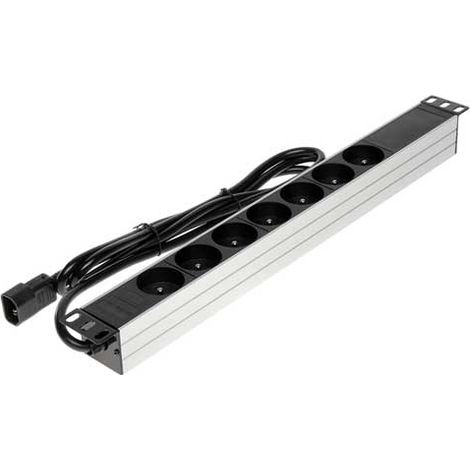 Presa multipla 7 prese 16A 3680W 230V IEC montaggio RACK 19" 1U