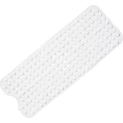 Non-Slip Bath Mat, 101 x 40cm Extra Long Non-Slip Shower Mat, Mold Resistant & Machine Washable, White