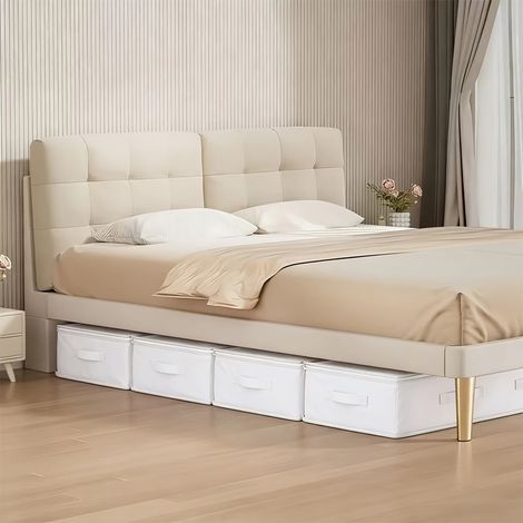 3pcs blanc fond de lit armoire rangement et boîte de rangement lit pliant bac de rangement avec d'excellentes fonctionnalités (1/3)