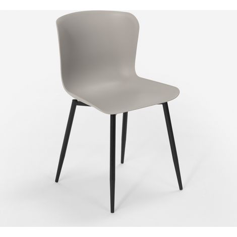 Stuhl Modernes Design in Polypropylen und Metall für Küche Bar Restaurant Chloe - Grau (1/5)