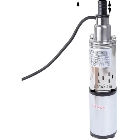Bomba de agua sumergible, acero inoxidable, compatible con energía solar, UE, 48V, Plata (1/2)