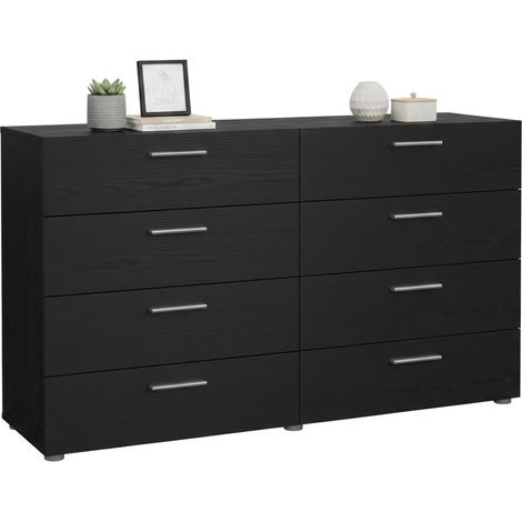 Dmora - Kommode Phethai, Wohnzimmerbuffet, Wohnzimmer-Sideboard, Moderne Küchen-Speisekammer, 140x40 h82 cm, Schwarz