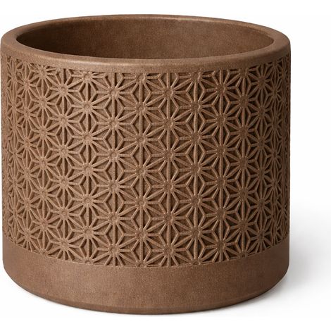 Cache-pot de fleurs ajouré marron, décoratif pour la maison (1/3)
