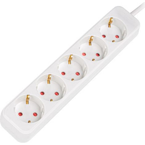 Lanberg - Multiprise avec 5 prises Schuko de Lanberg, blanc, 1,5 m (1/4)